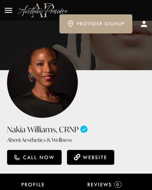 Welcome Nakia @abeniaesthetics to the Aesthetic Provider platform!! 🤗 Nakia is a nurse practitioner offering injectables, skin care services, and medical weight loss out of 2 locations! One in Maryland and the other in Pennsylvania! Check her out!! 

#aestheticprovider #marylandnurseinjector #pennsylvanianurseinjector